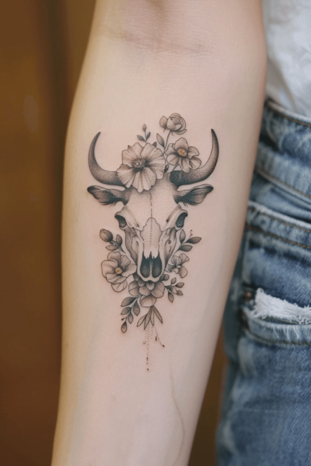Cow Skull Tattoo with Flowers: Top Ideas and Designs