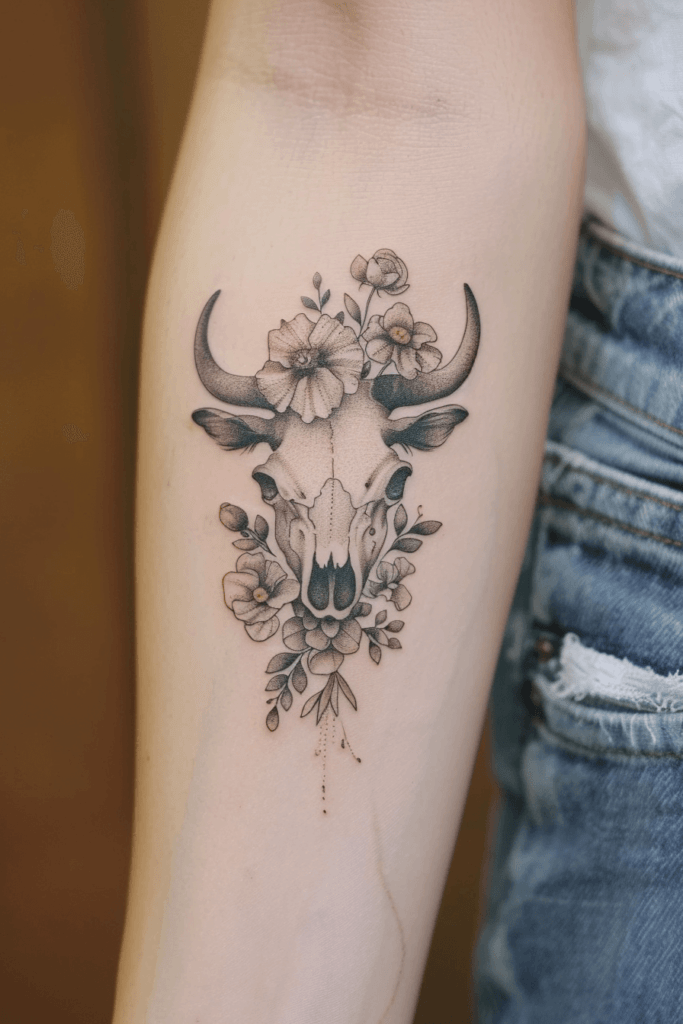 Cow Skull Tattoo with Flowers: Top Ideas and Designs