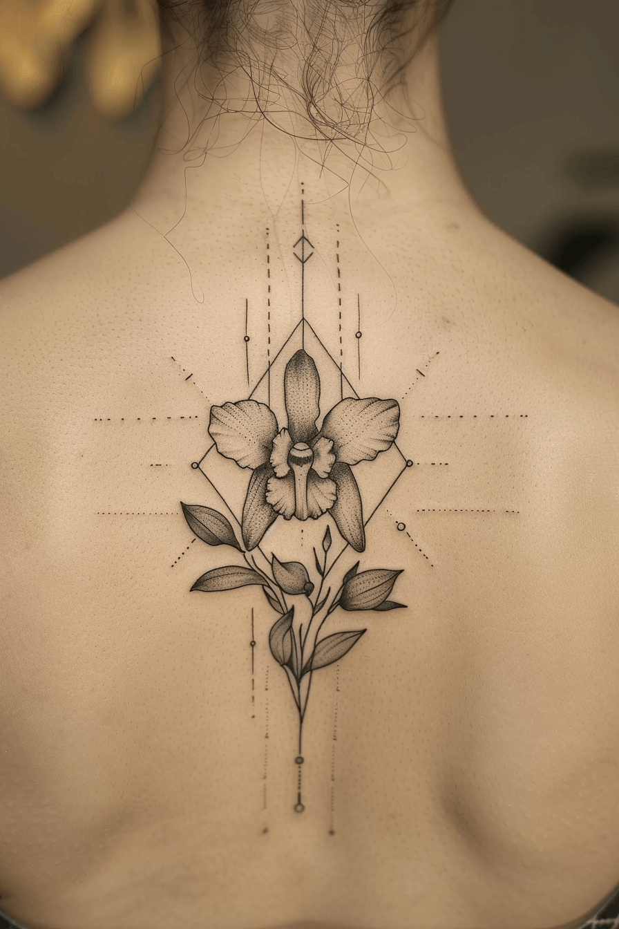 Stunning Fine Line Orchid Tattoo Ideas for Floral Elegance