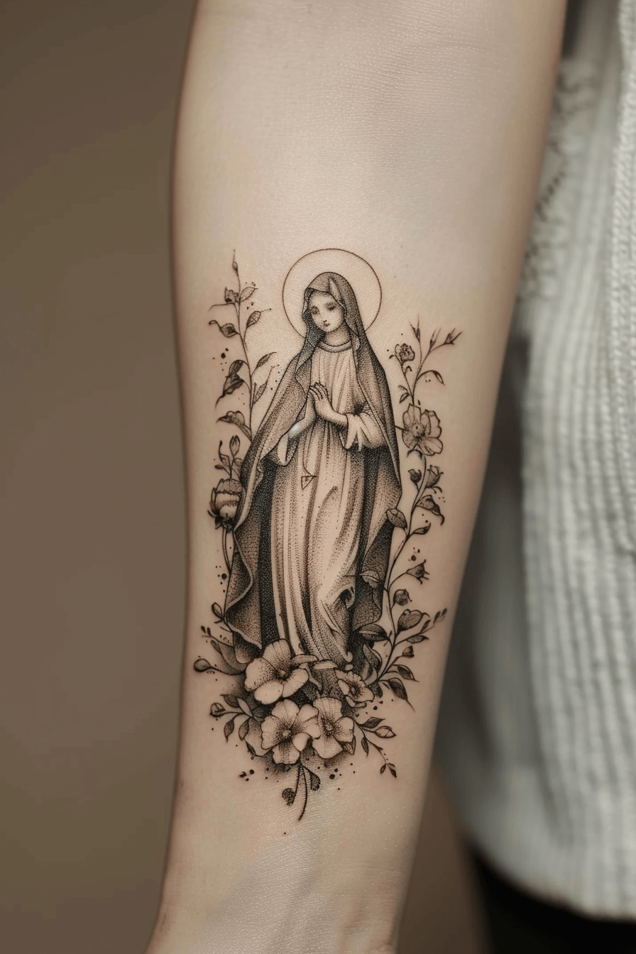 22+ Unique Virgin Mary Tattoo Ideas to Honor Faith