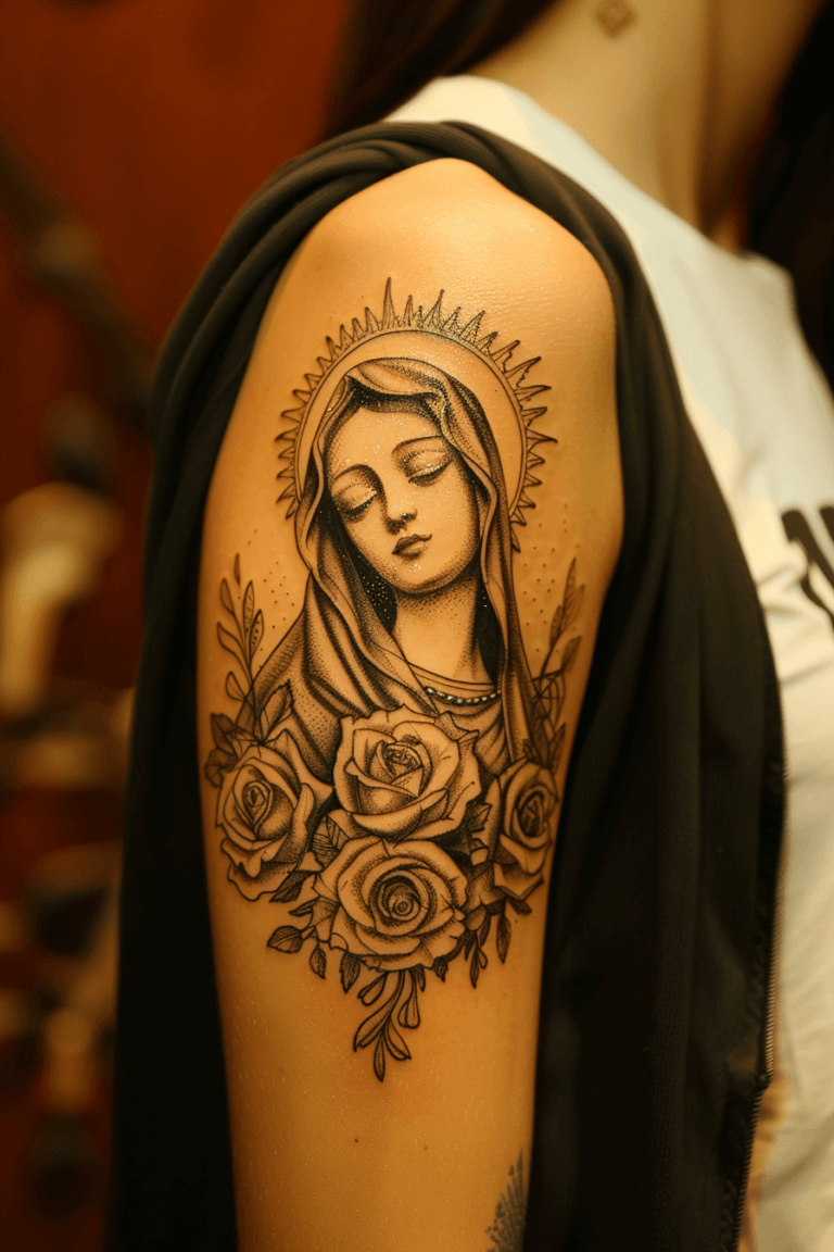 22+ Unique Virgin Mary Tattoo Ideas to Honor Faith