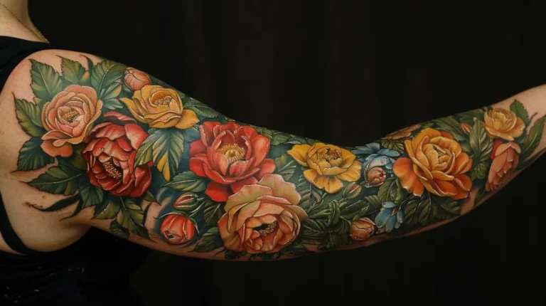 25 gorgeous Flower Sleeve Tattoos For Women