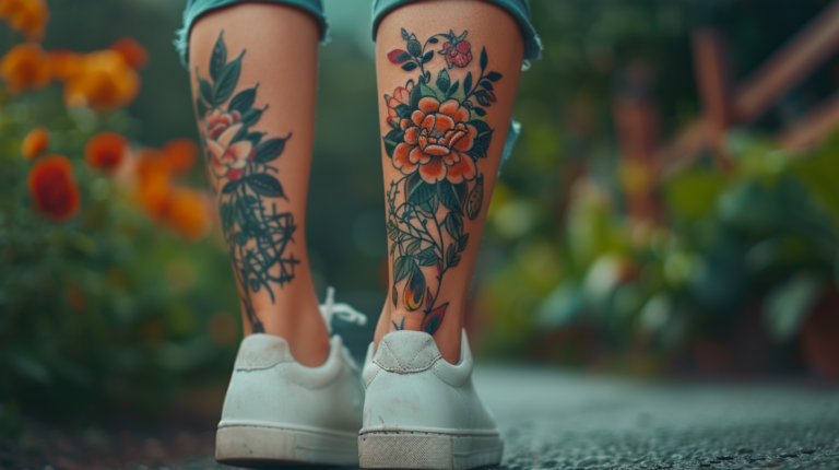 calf tattoos for women ideas