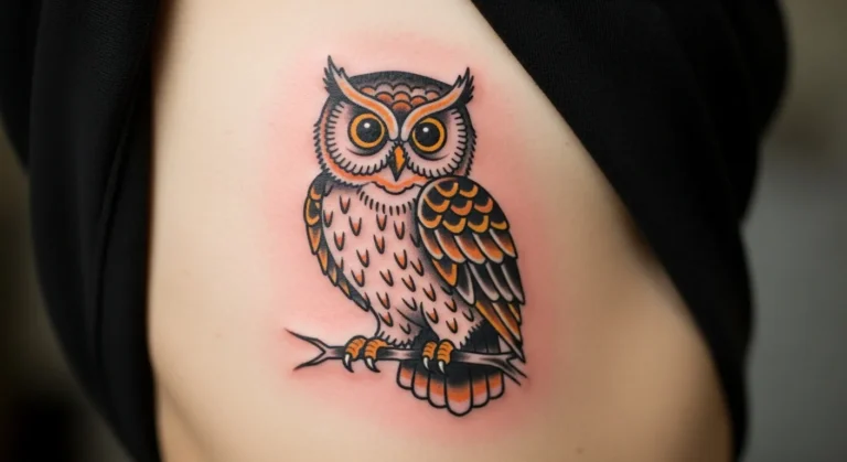 24 American Traditional Owl Tattoos That Look Mysterious and Bold