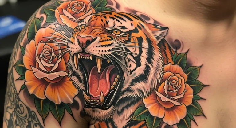 24 American Traditional Tiger Tattoos That Look Fearless and Strong