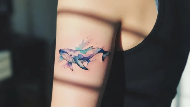 21 Watercolor Whale Tattoos With Gentle Ocean Spirit