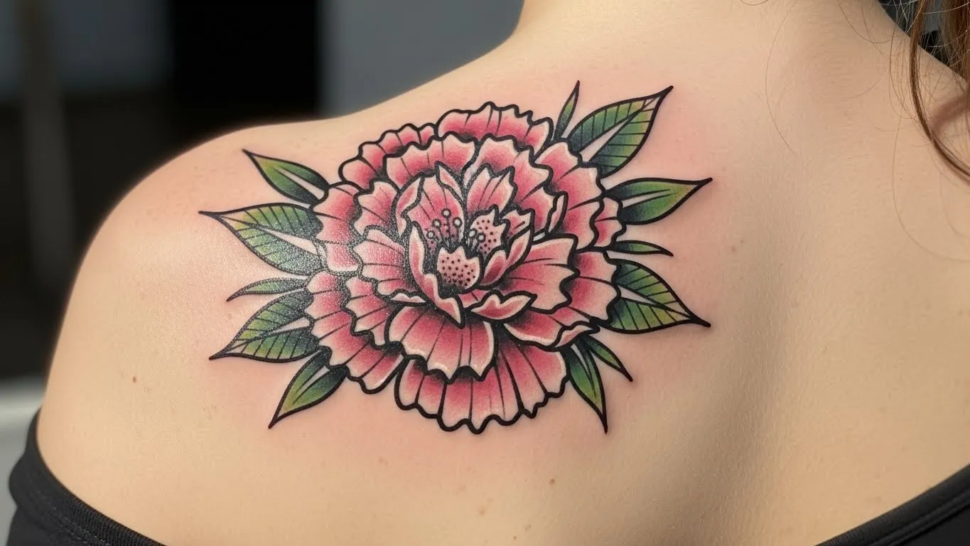 23 Neo Traditional Flower Tattoos With Bold Colors and Lines
