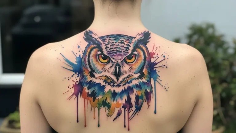 23 Watercolor Owl Tattoos That Carry Mysterious Beauty