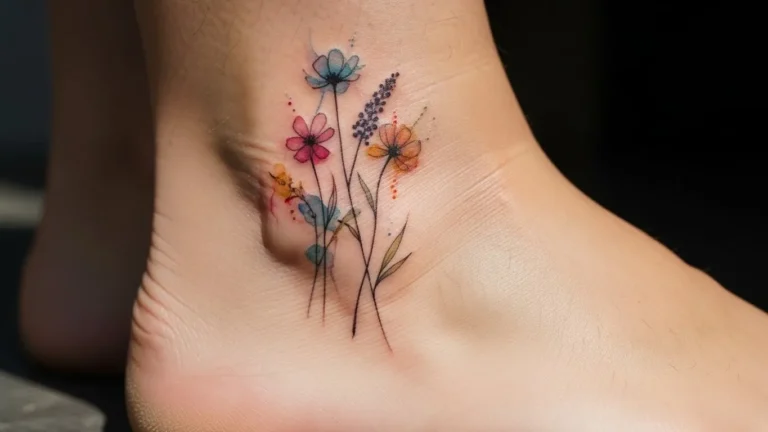 24 Watercolor Wildflower Tattoos That Look Fresh and Free