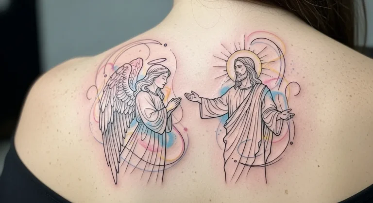18 Inspiring Angel and Jesus Tattoo Ideas Full of Symbolism
