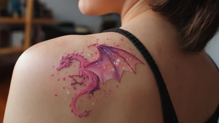 19 Playful Pink Dragon Tattoos for Women With a Fantasy Twist
