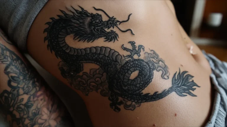 22 Flattering Dragon Rib Tattoos for Women With Intimate Artistic Detail