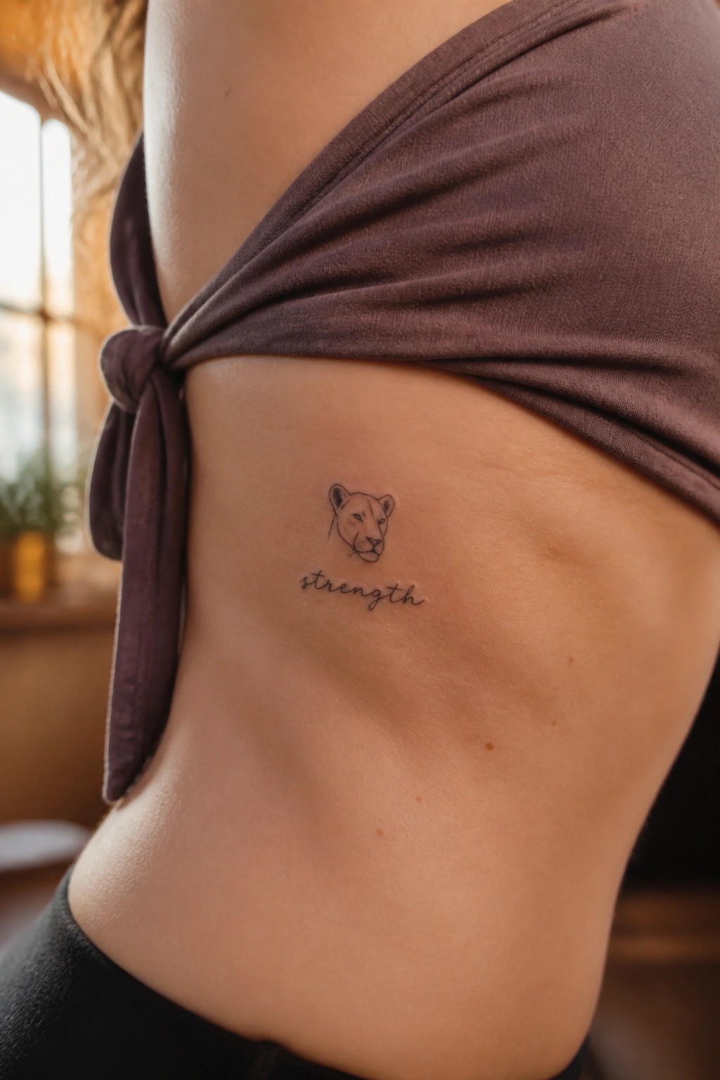Lioness head tattoo with 