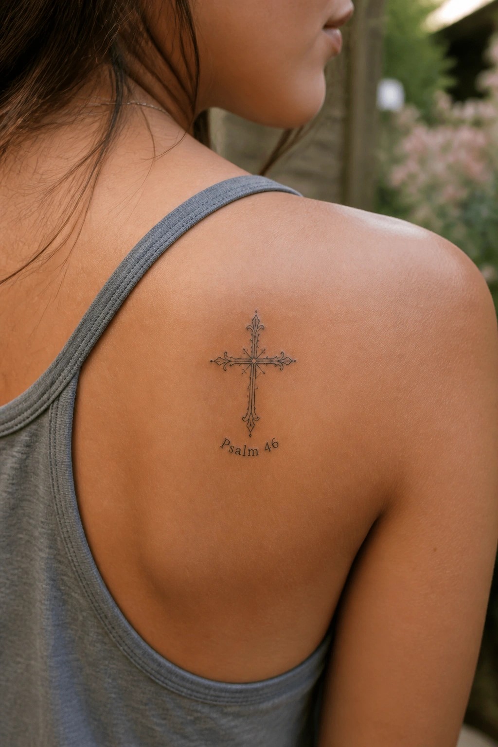 Ornate cross tattoo with 
