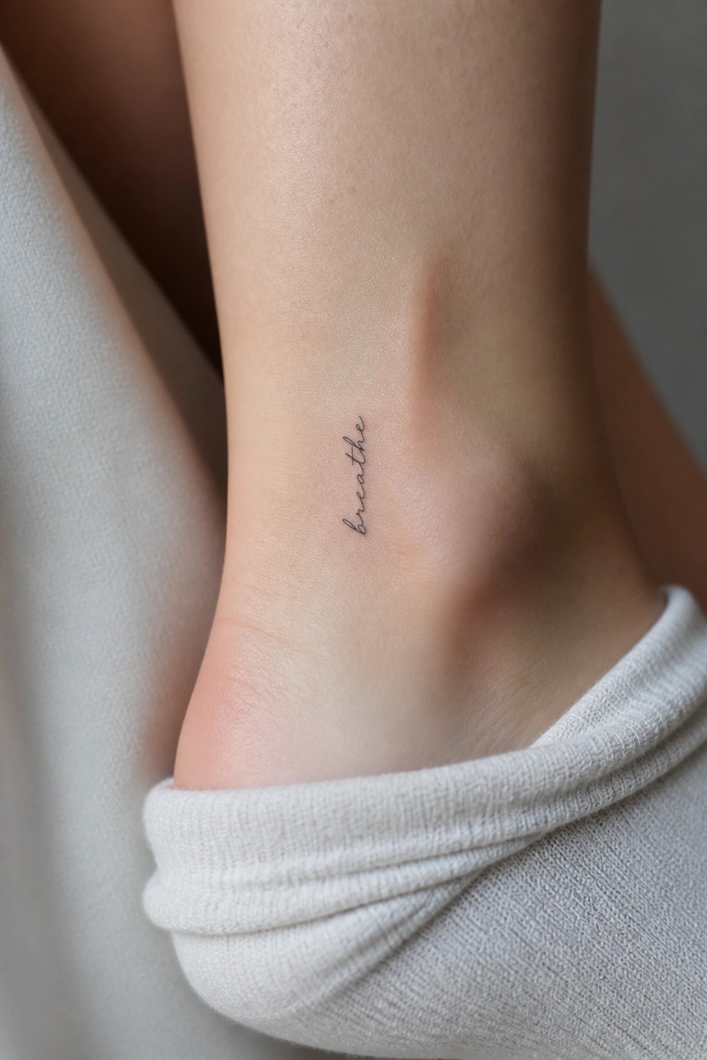 Ankle with small cursive black 