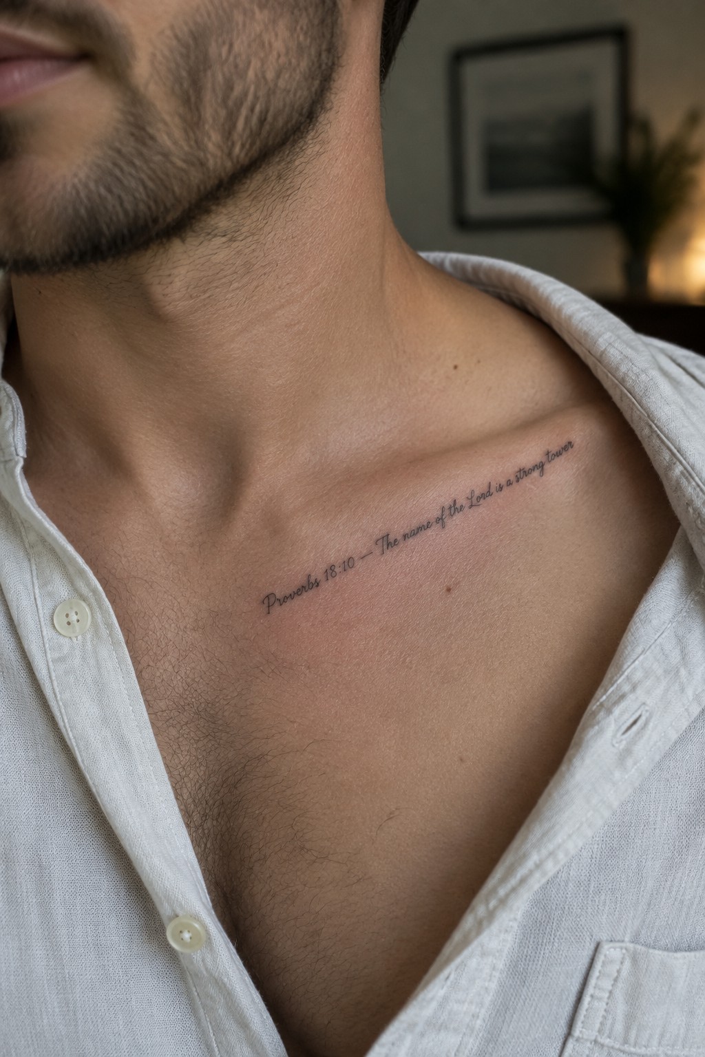 Man's chest tattoo