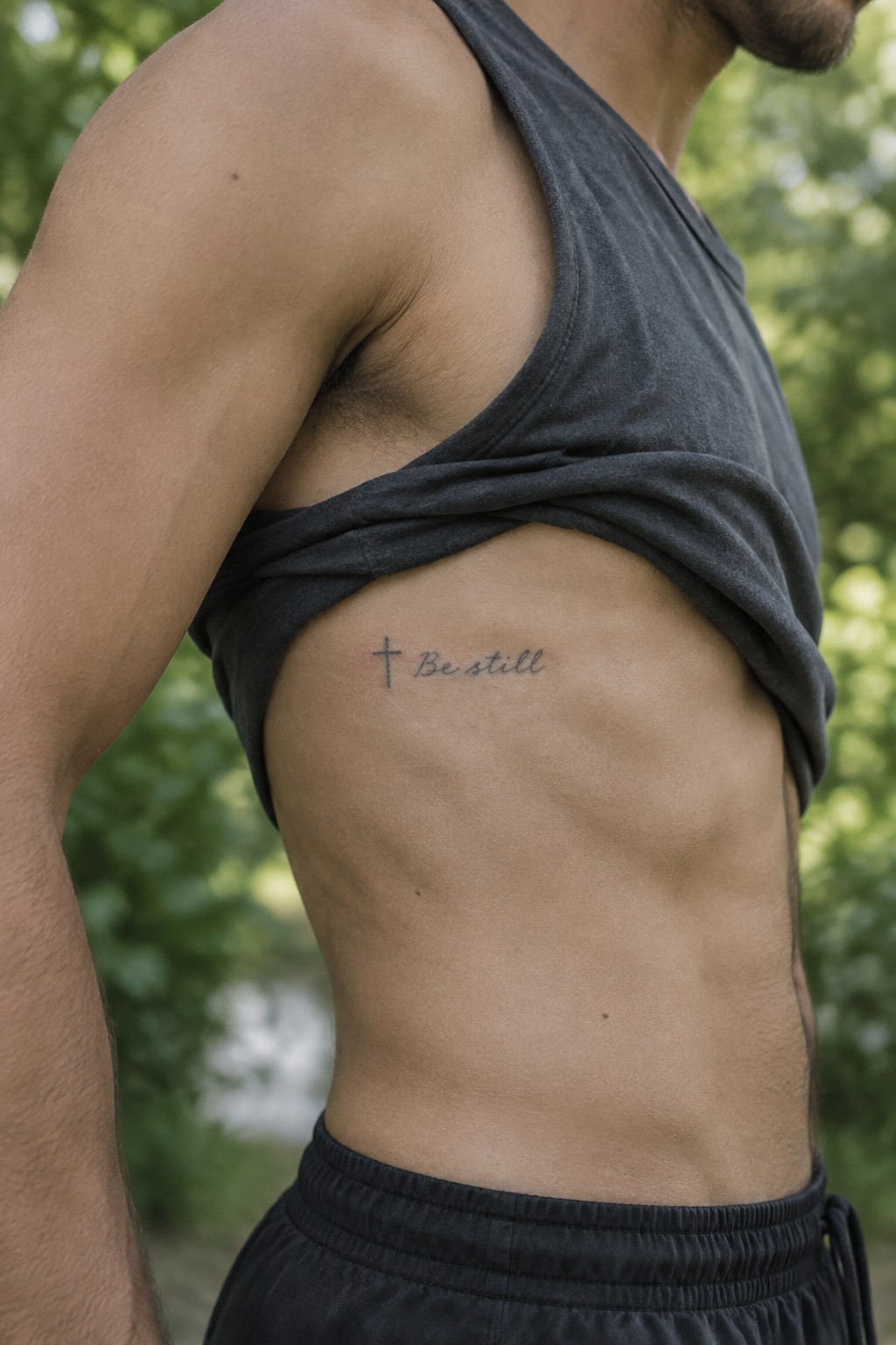 Muscular torso with
