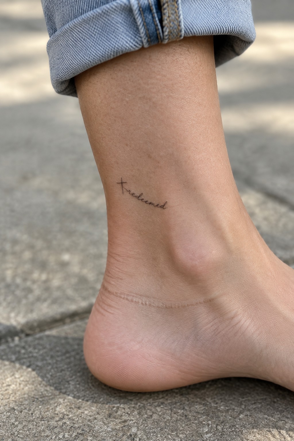 Bare ankle with 