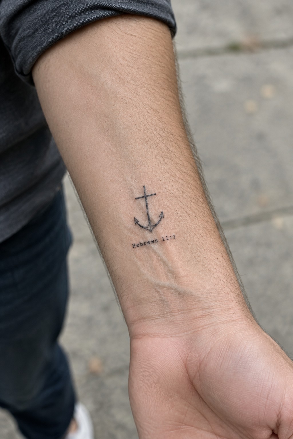 Anchor cross tattoo with 