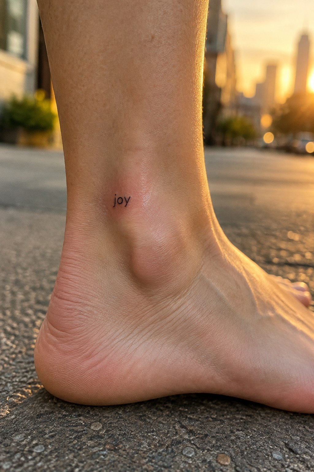 Bare ankle with small black
