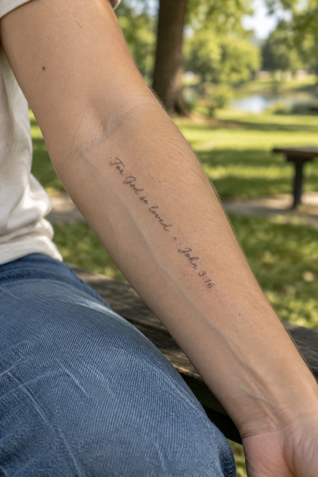 Arm with cursive
