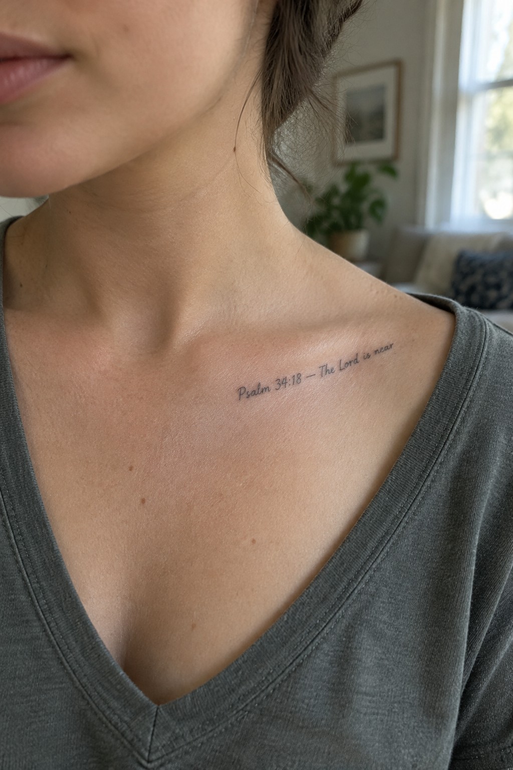 Collarbone tattoo