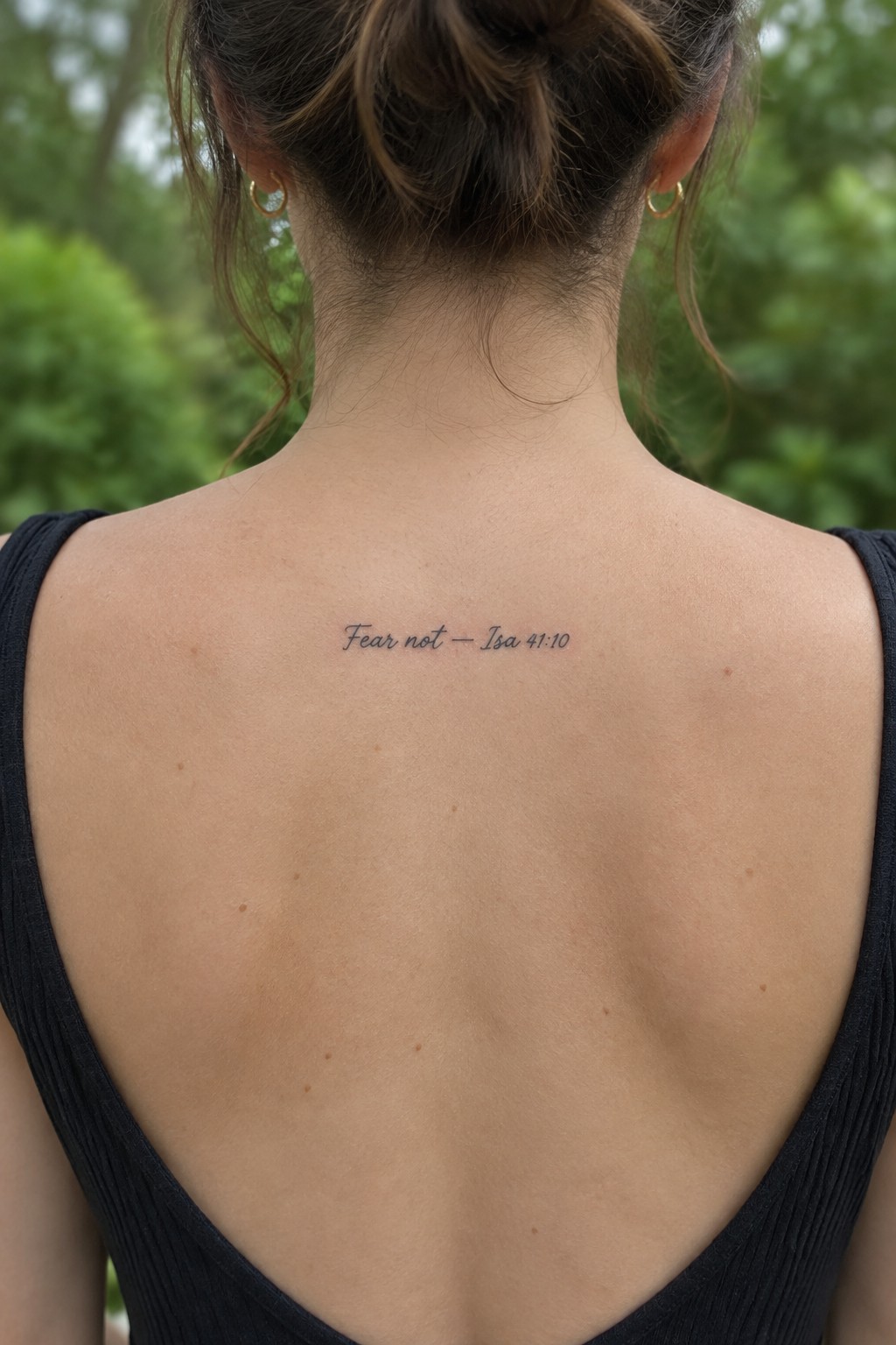 Woman's upper back with 