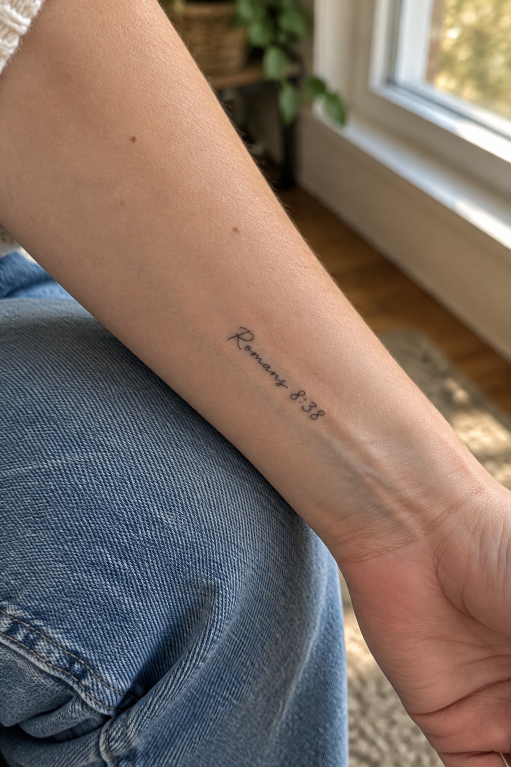 Forearm with black script