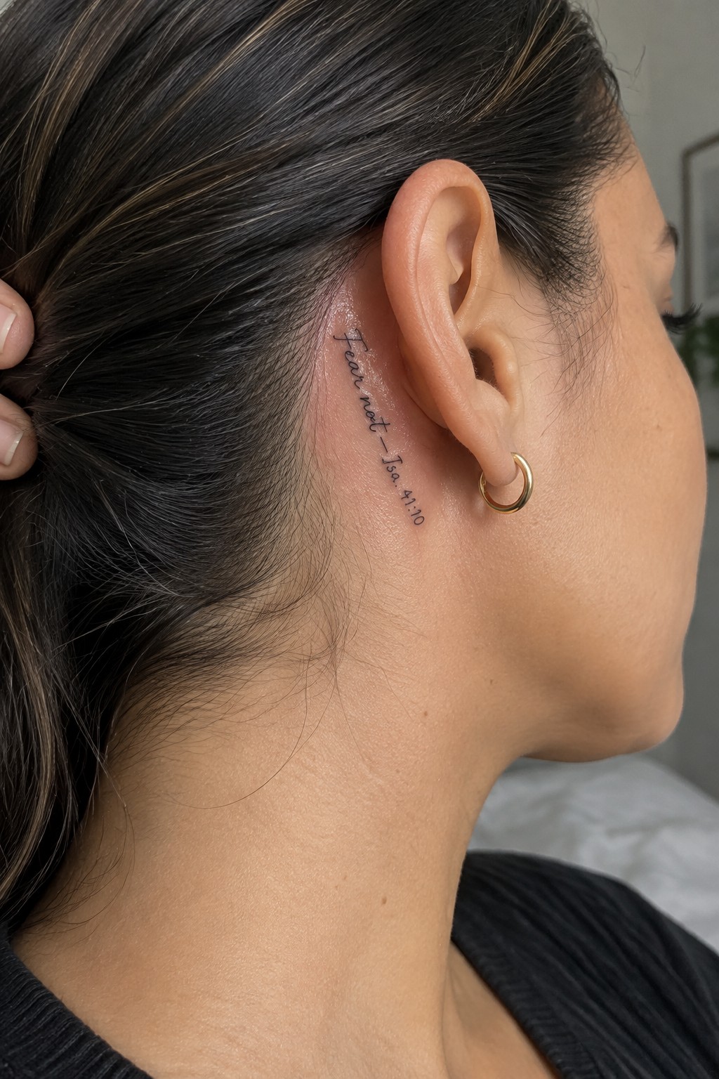 Woman's neck showing